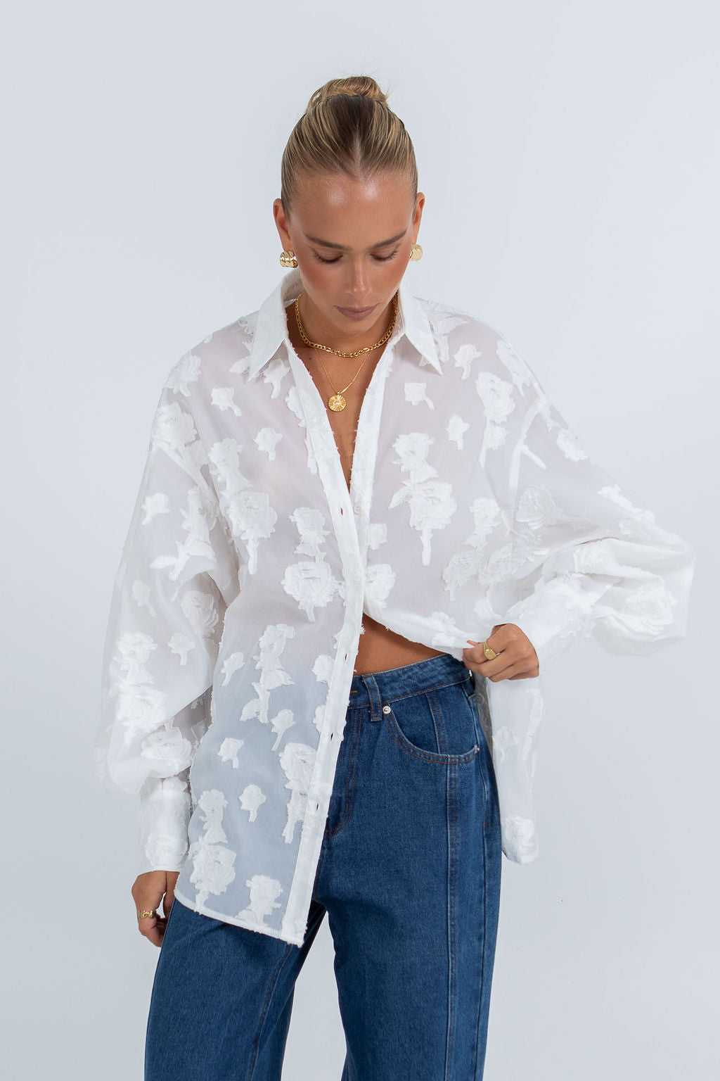 Blanche Shirt - White Lace