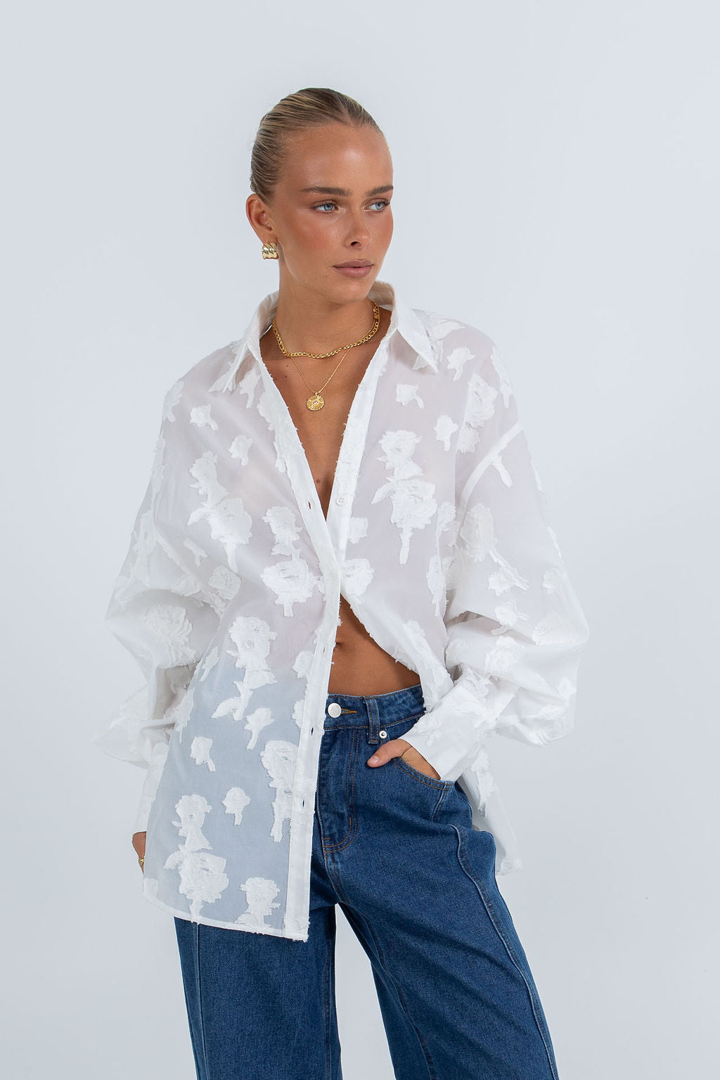 Blanche Shirt - White Lace
