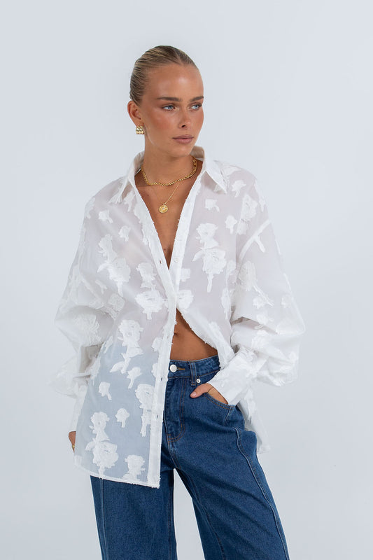 Blanche Shirt - White Lace