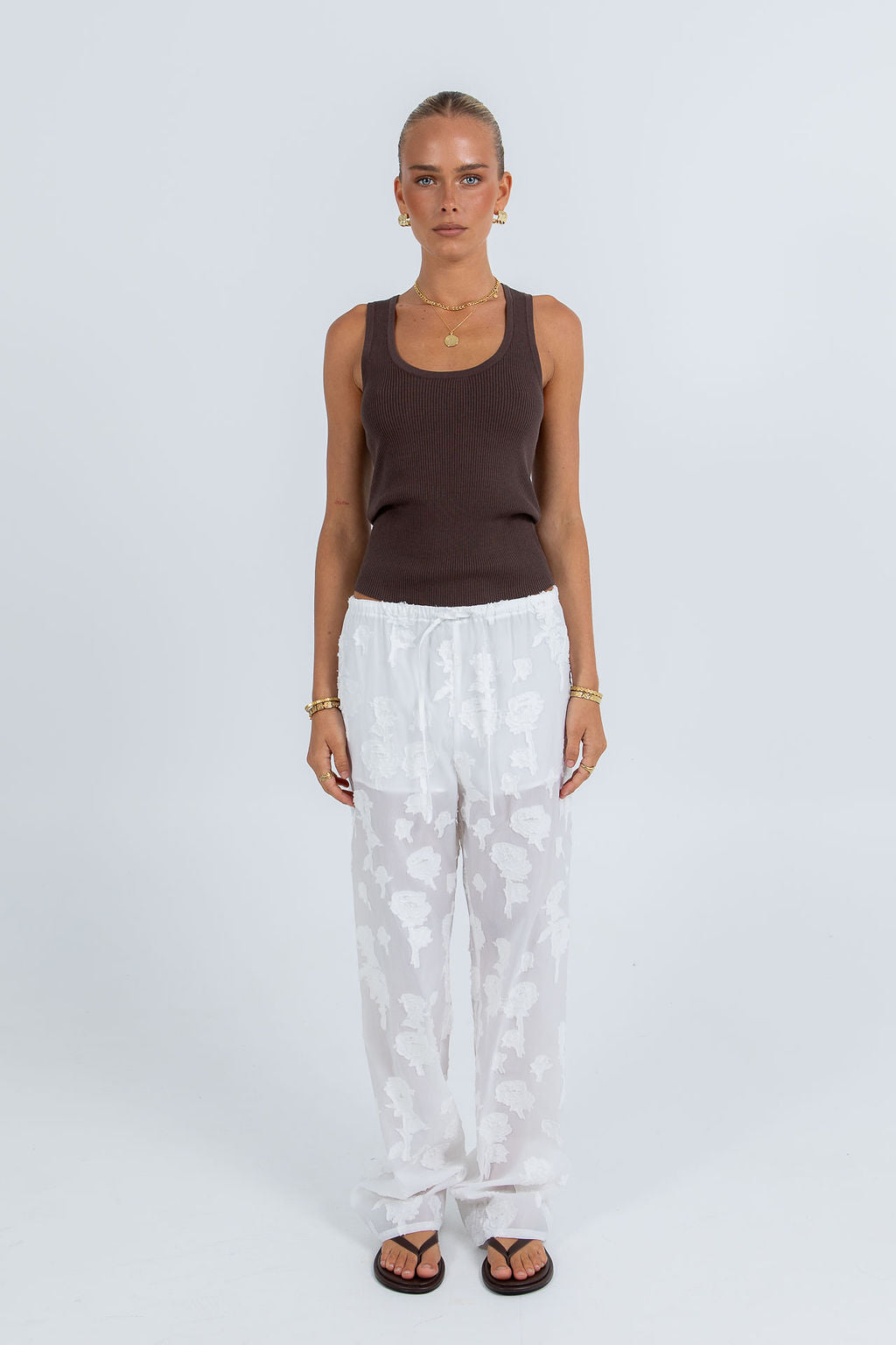 Flavia Lace Pant White