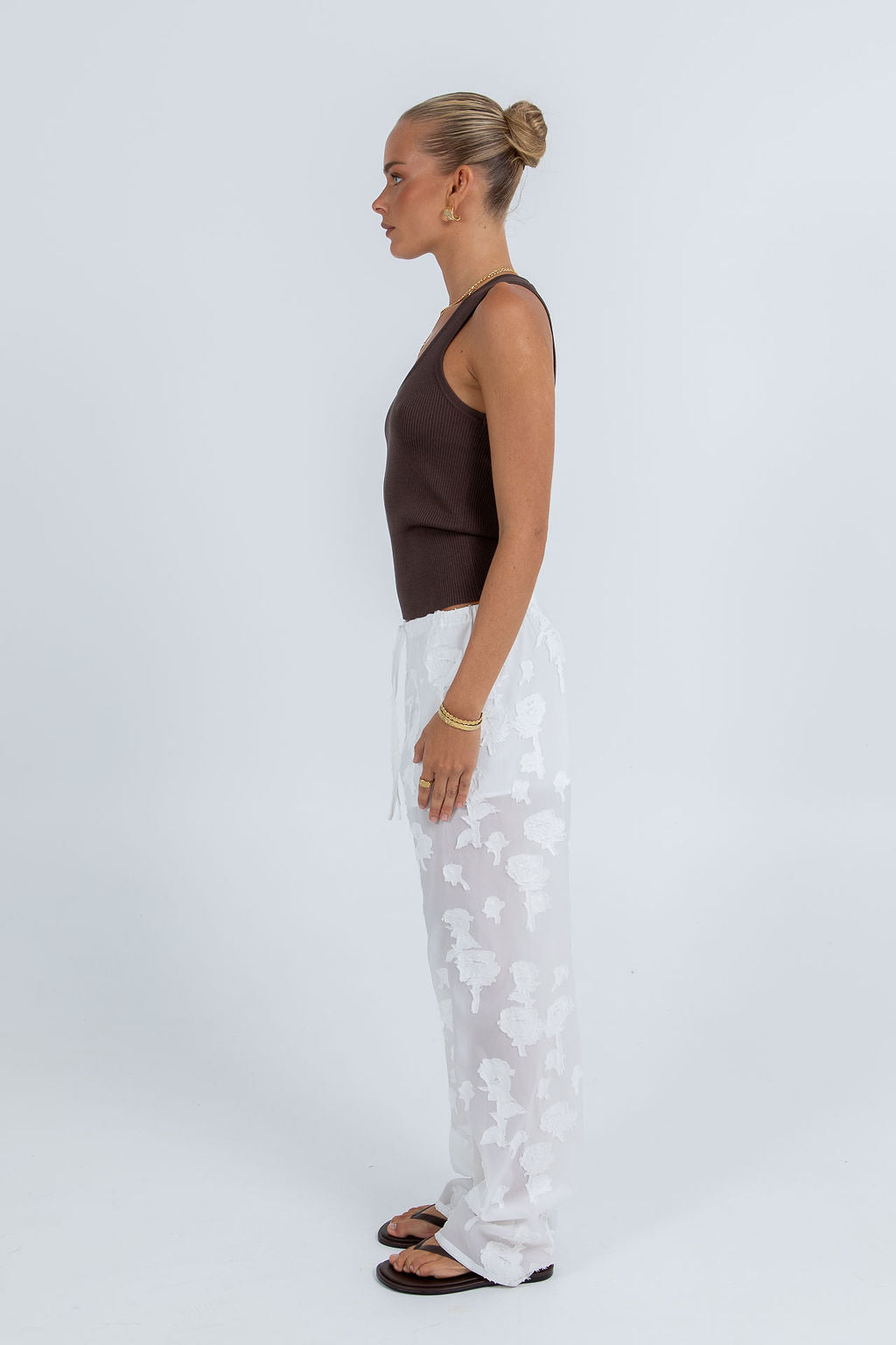 Flavia Lace Pant White