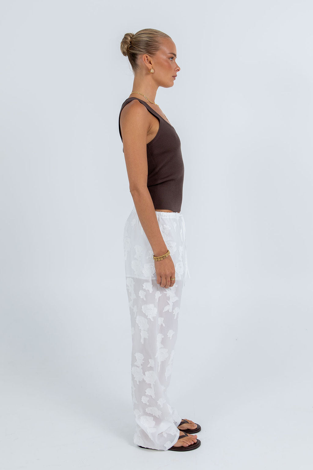Flavia Lace Pant White