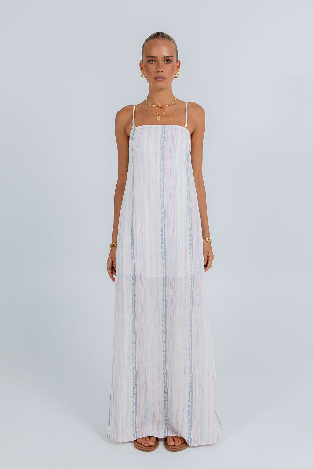 Bevissima Maxi Dress Pastel Stripe