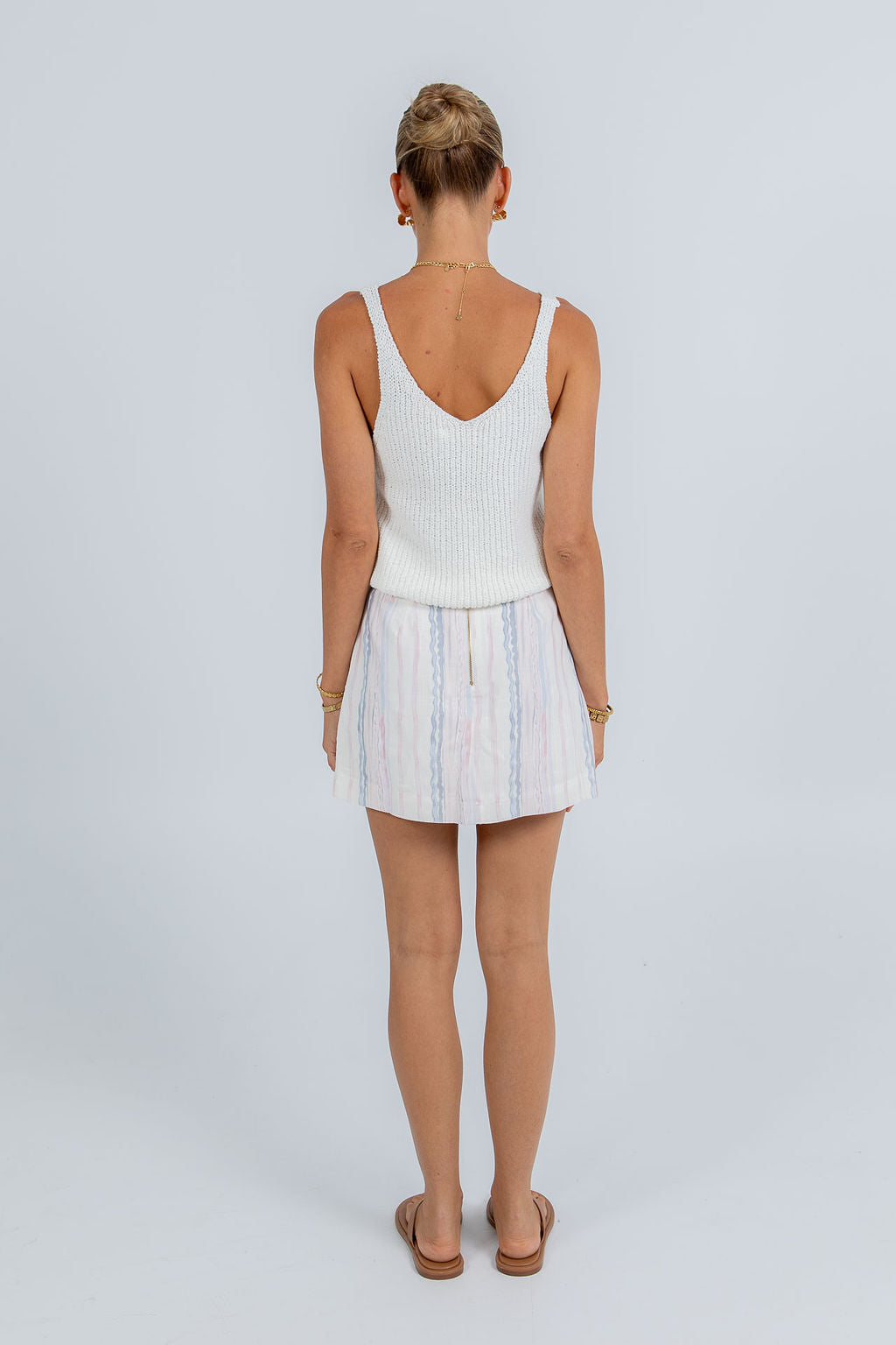 Aprire Mini Skirt - Pastel Watercolour Stripe