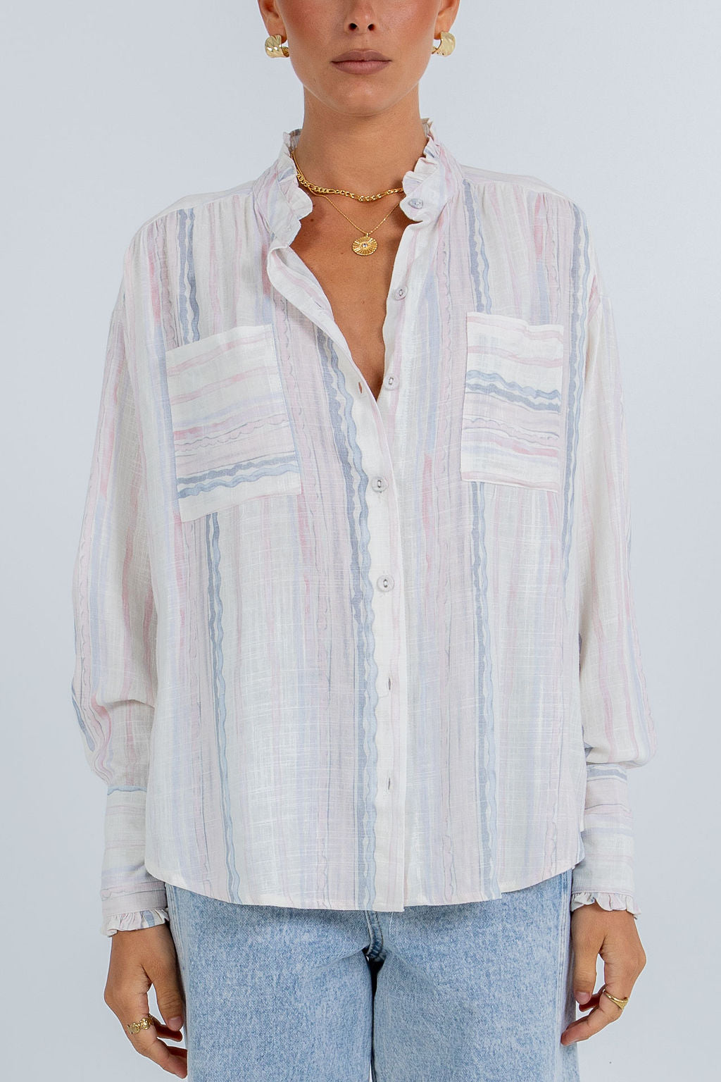 La Tinta Shirt - Pastel Watercolour Stripe