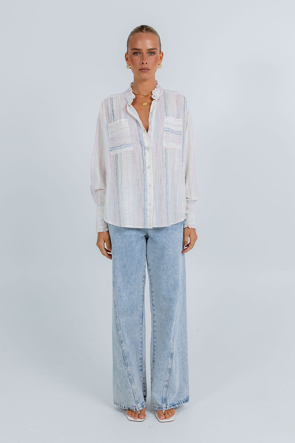 La Tinta Shirt - Pastel Watercolour Stripe