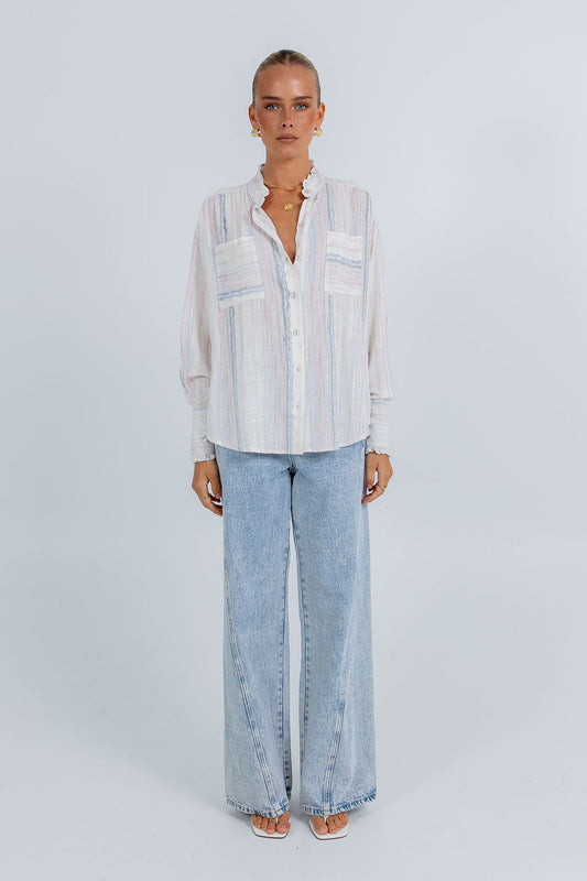 La Tinta Shirt - Pastel Watercolour Stripe