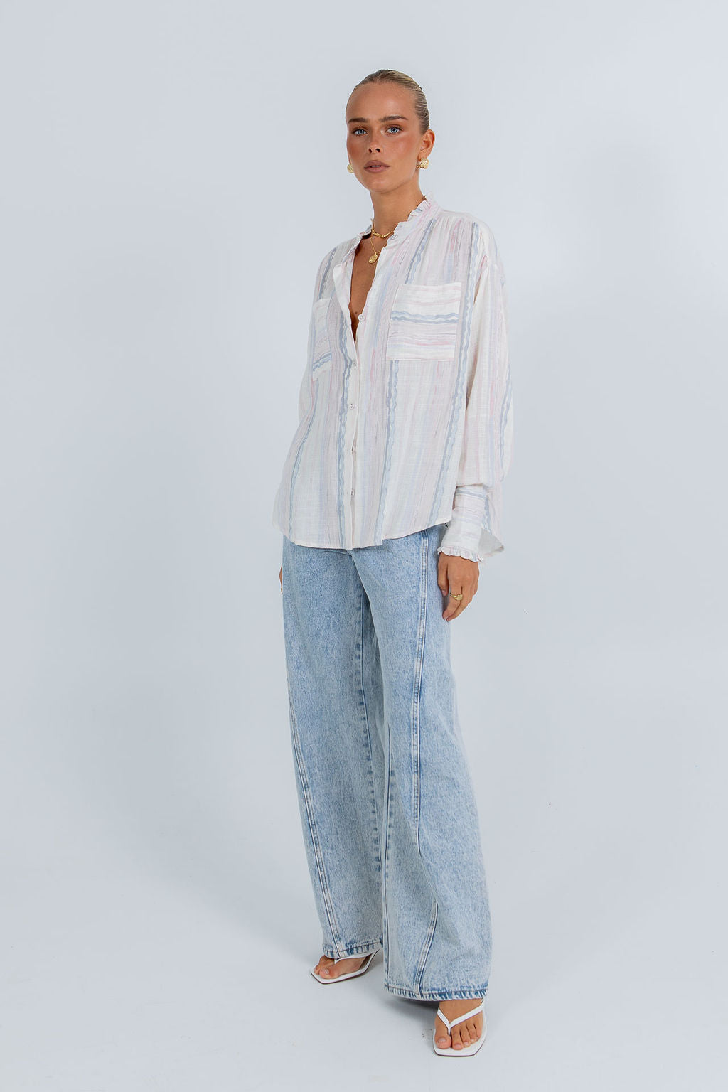 La Tinta Shirt - Pastel Watercolour Stripe