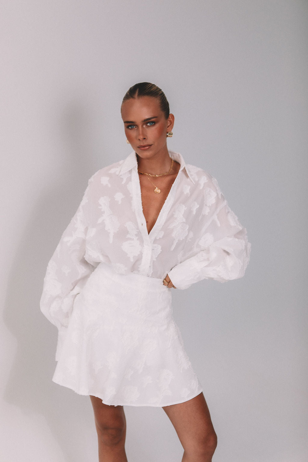 Blanche Shirt - White Lace