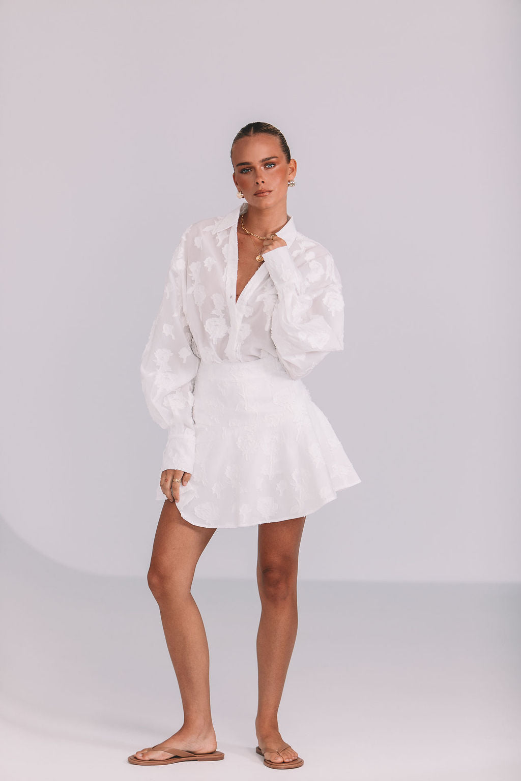 Blanche Shirt - White Lace