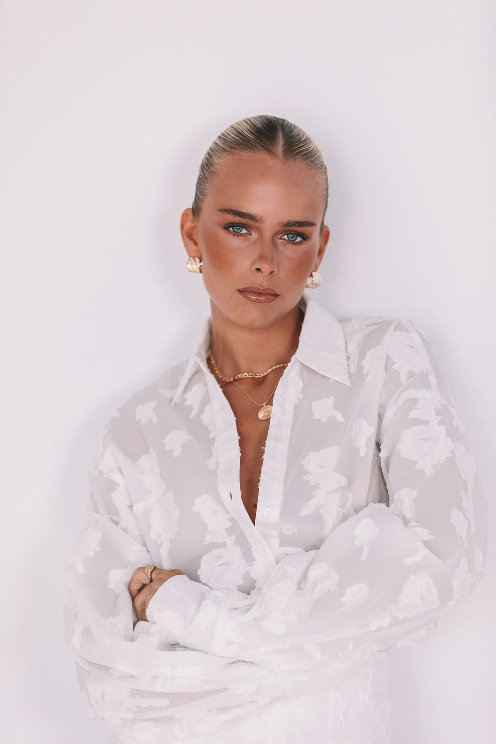 Blanche Shirt - White Lace