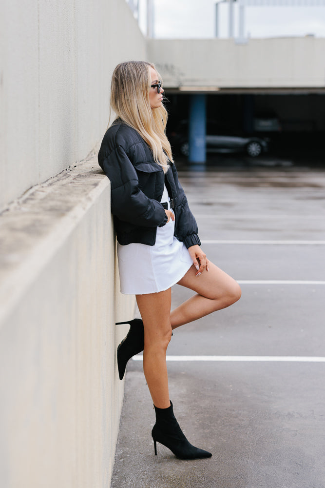 Laney Denim Skirt - White