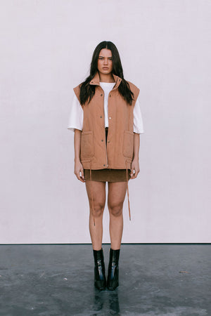 Zeta Quilted Vest - Caramel