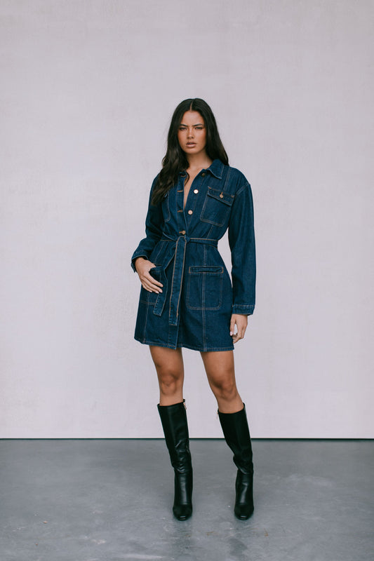 Promise Mini Dress - Indigo Denim