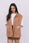 Zeta Quilted Vest - Caramel