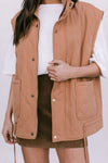 Zeta Quilted Vest - Caramel