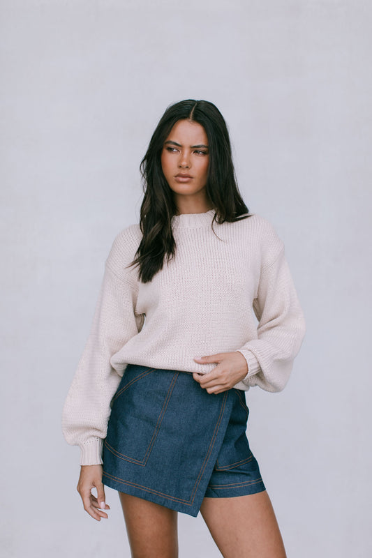 Matteo Knit Jumper - Sand