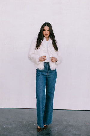 Delilah Faux Fur Jacket - Cream