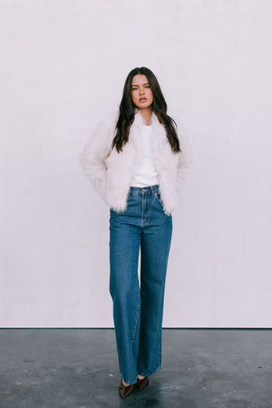 Delilah Faux Fur Jacket - Cream