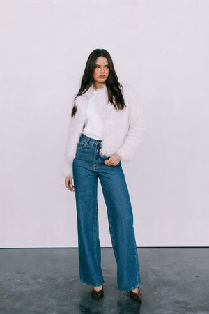 Delilah Faux Fur Jacket - Cream