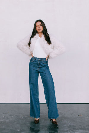 Delilah Faux Fur Jacket - Cream