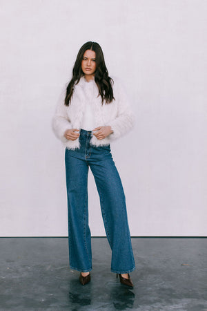 Delilah Faux Fur Jacket - Cream