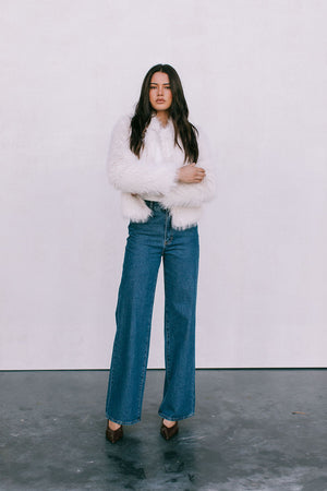 Delilah Faux Fur Jacket - Cream