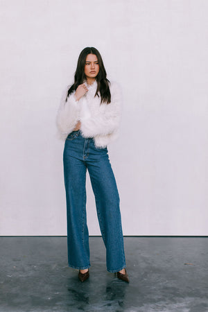 Delilah Faux Fur Jacket - Cream