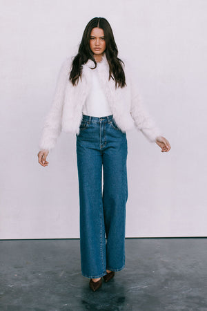 Delilah Faux Fur Jacket - Cream