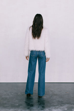 Delilah Faux Fur Jacket - Cream