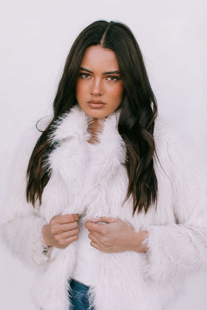 Delilah Faux Fur Jacket - Cream