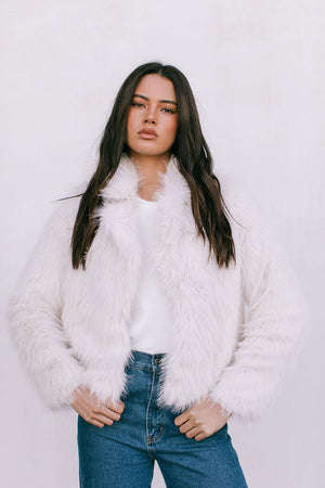 Delilah Faux Fur Jacket - Cream