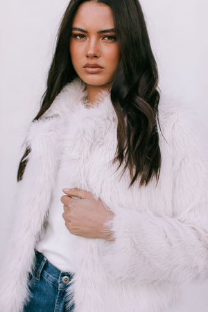 Delilah Faux Fur Jacket - Cream