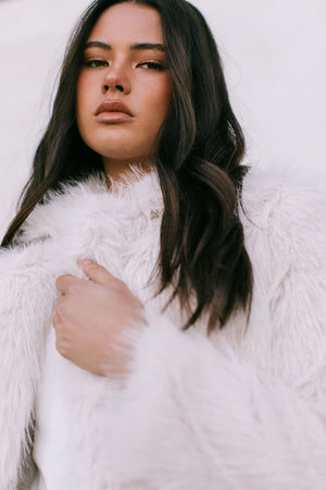 Delilah Faux Fur Jacket - Cream