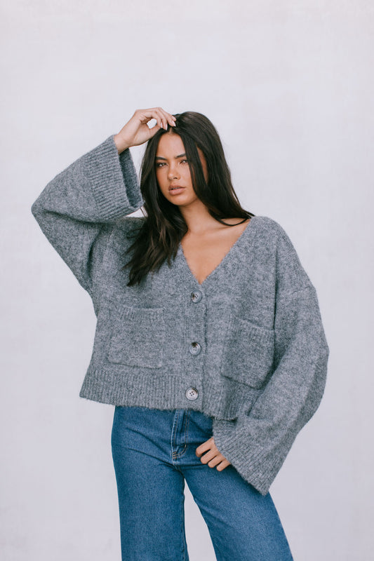 Imogen Cardigan - Charcoal Marle