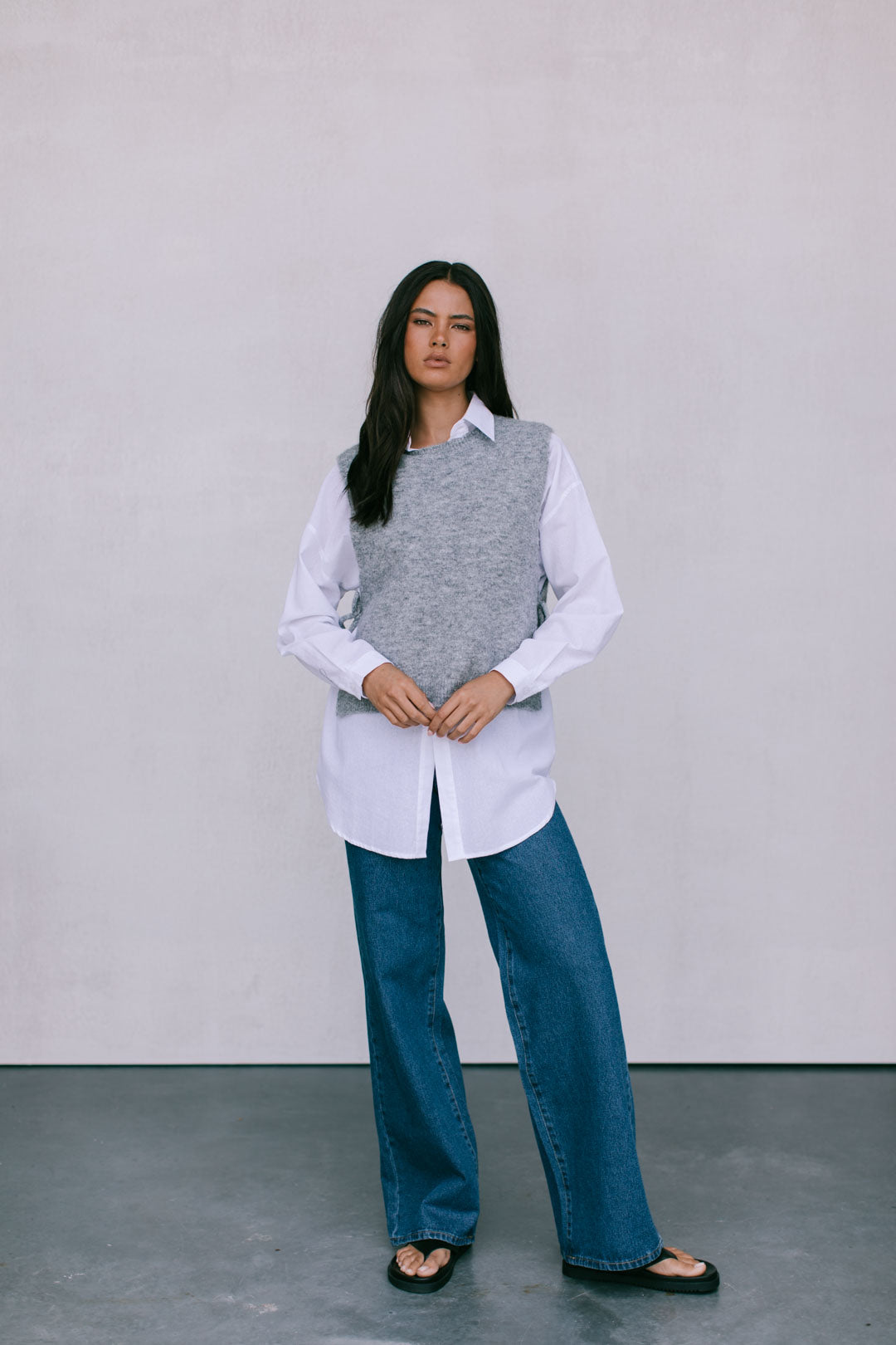 Hattie Vest Grey Marle
