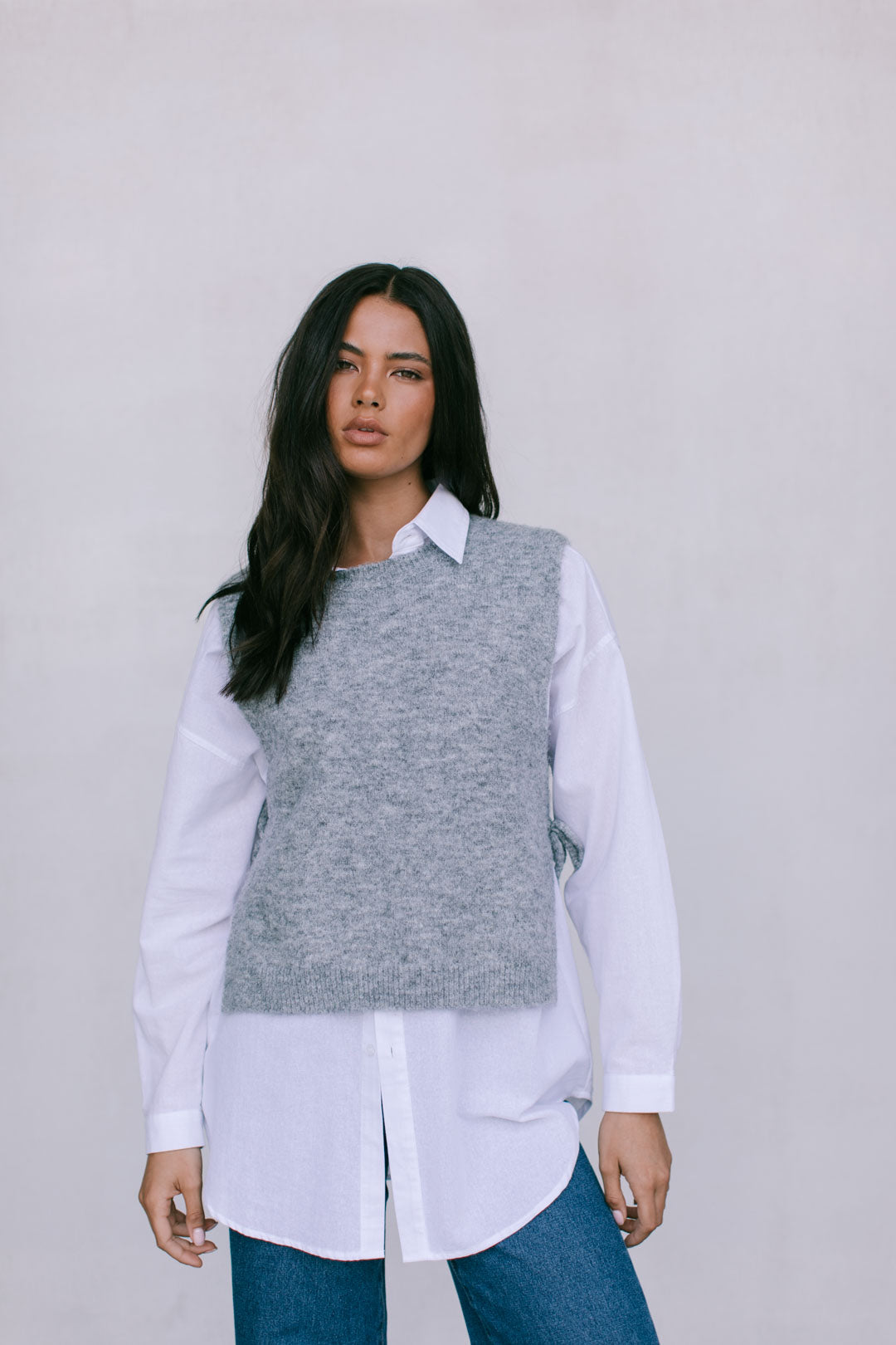 Hattie Vest Grey Marle