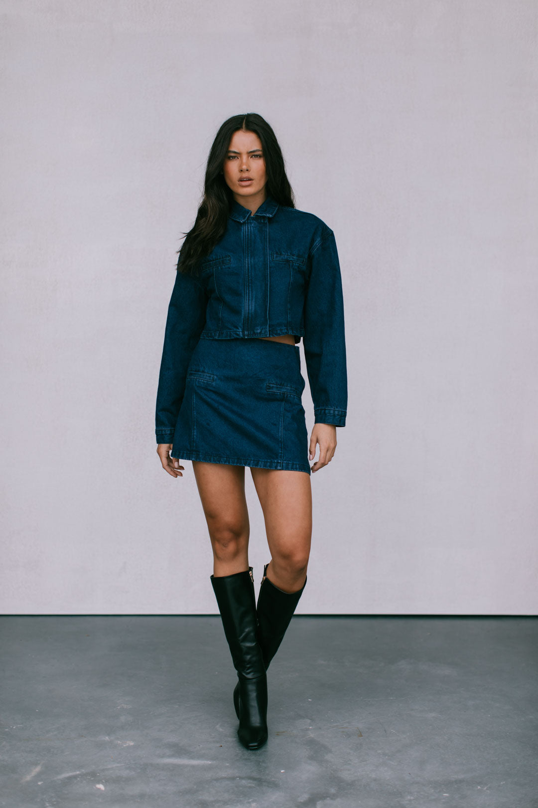Harlan Mini Skirt Dark Indigo