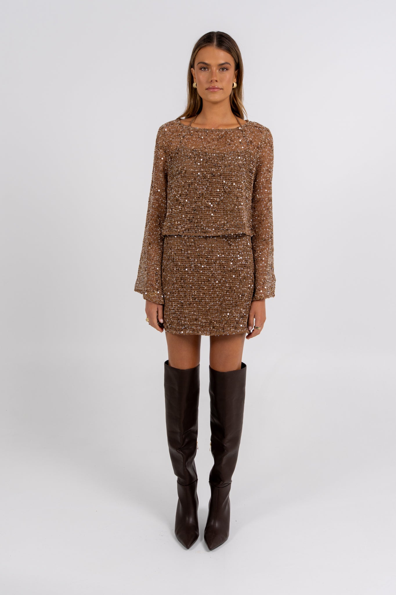 Gitty Sequin Set Mocha