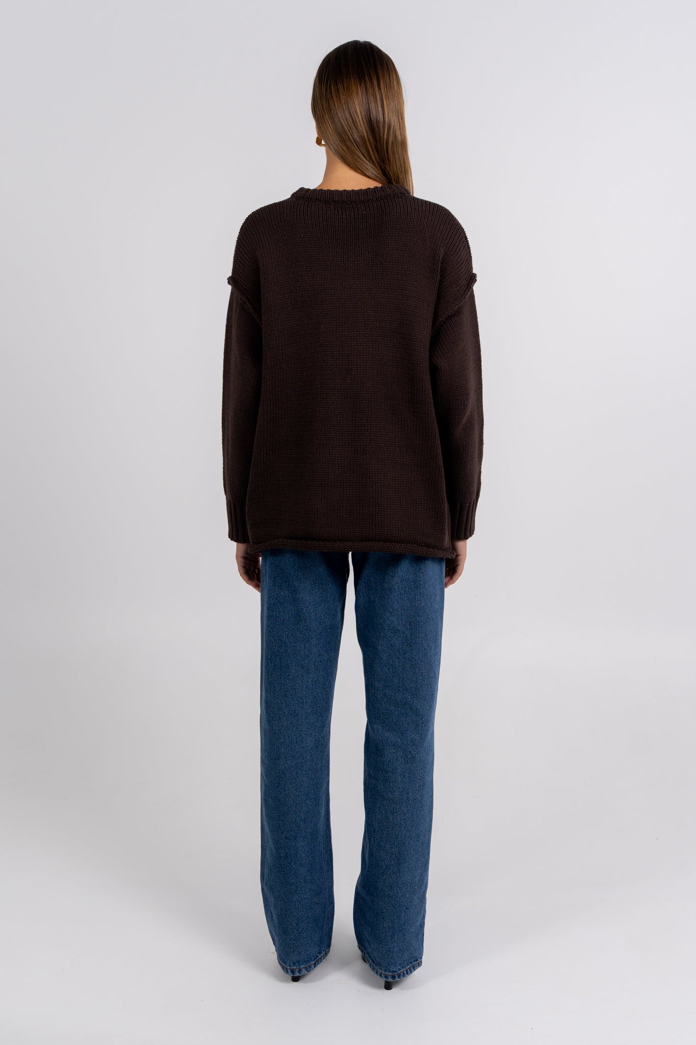Zara Knit Jumper Deep Chocolate