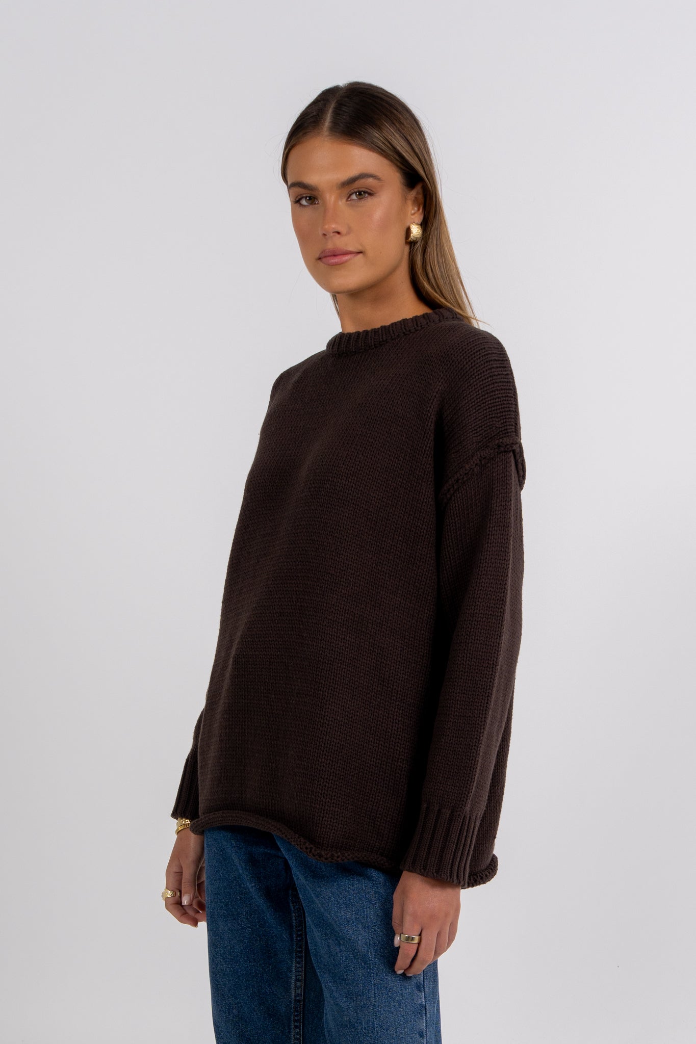 Zara Knit Jumper Deep Chocolate