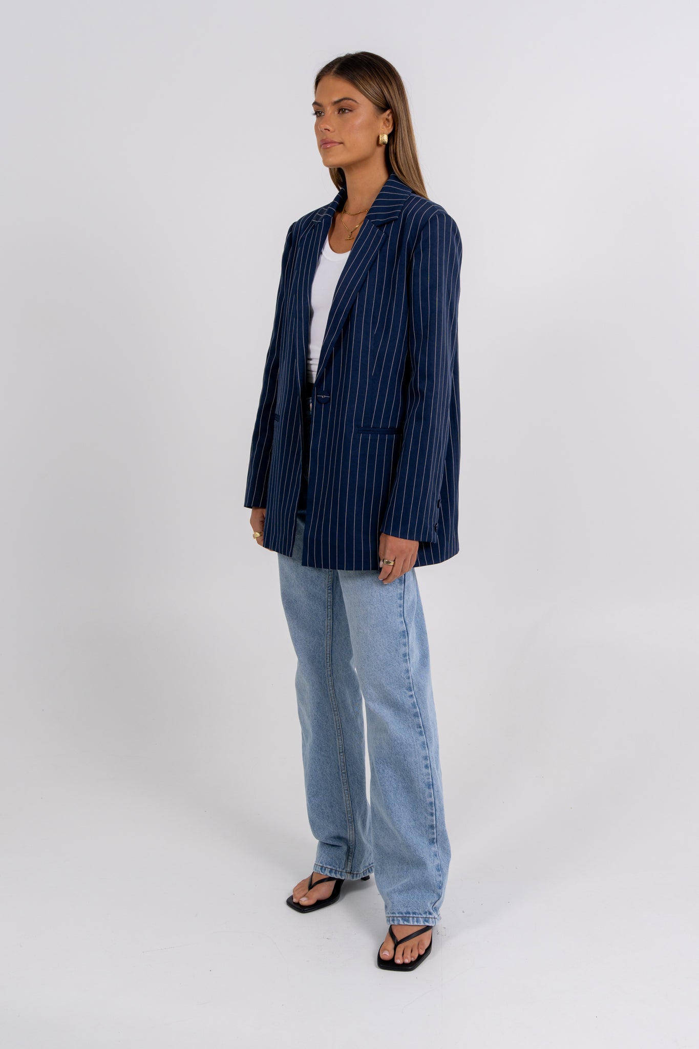 Quade Blazer Navy Pinstripe