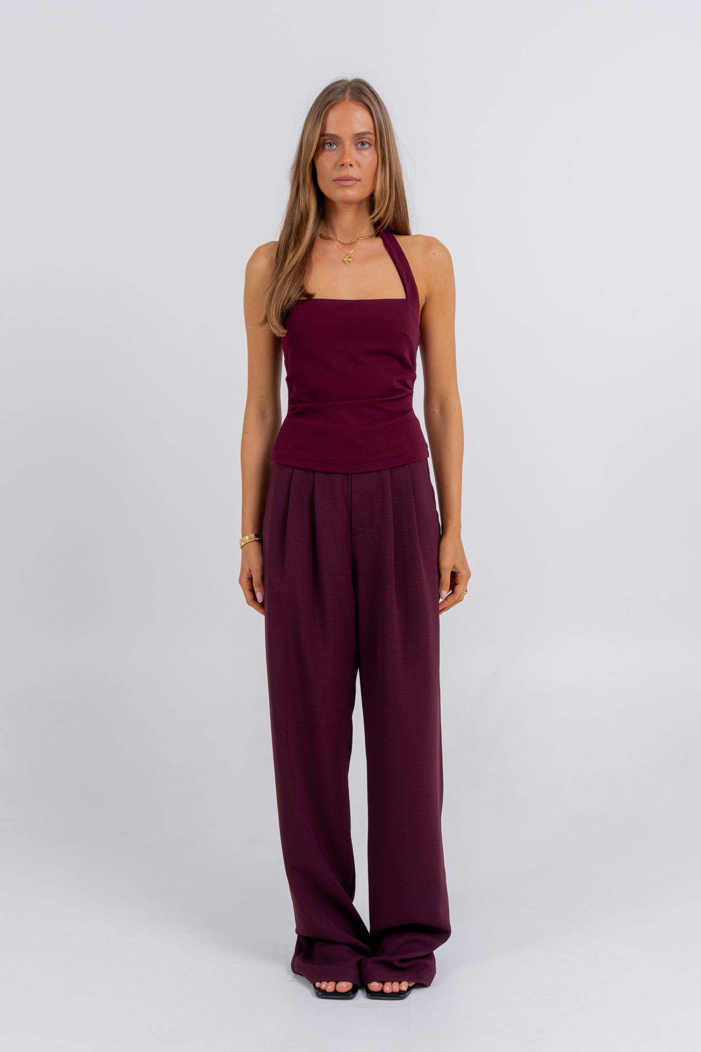 Rilee Halter Top Burgundy