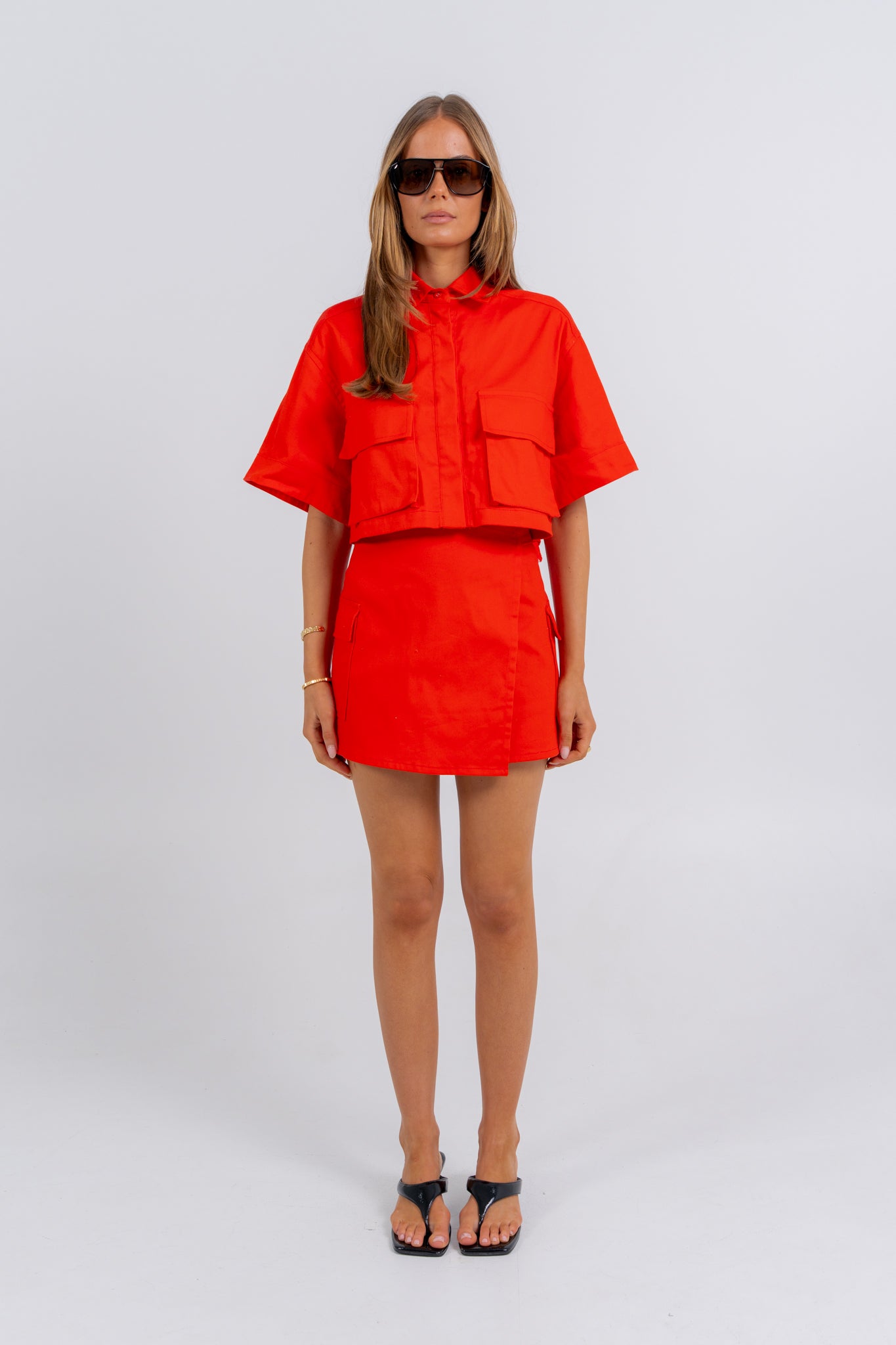 Apella Cropped Shirt Red