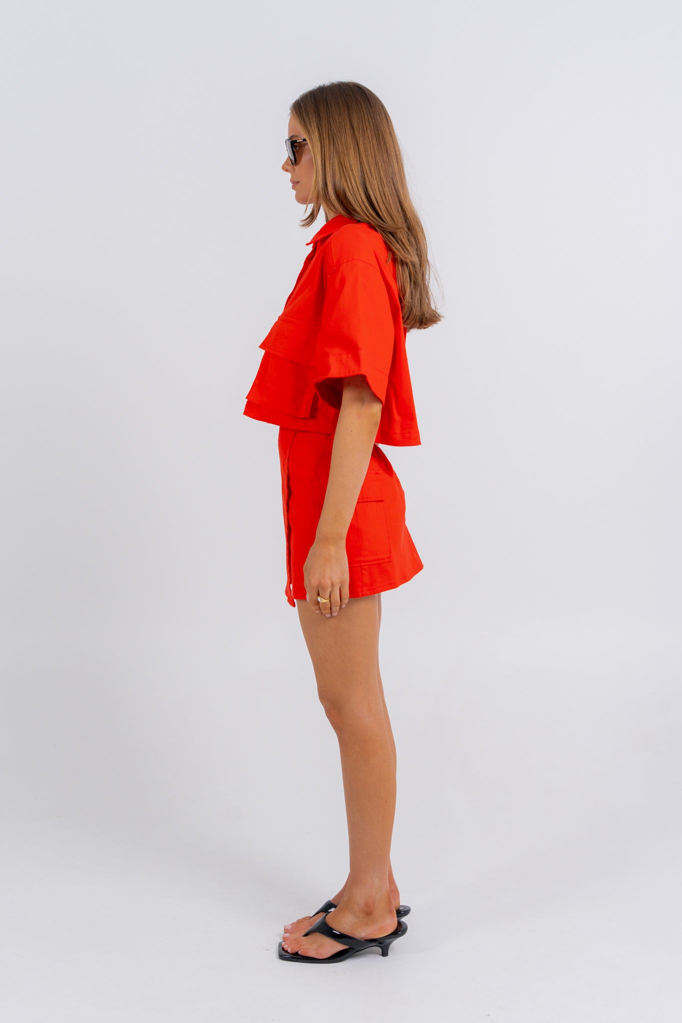 Apella Cropped Shirt Red