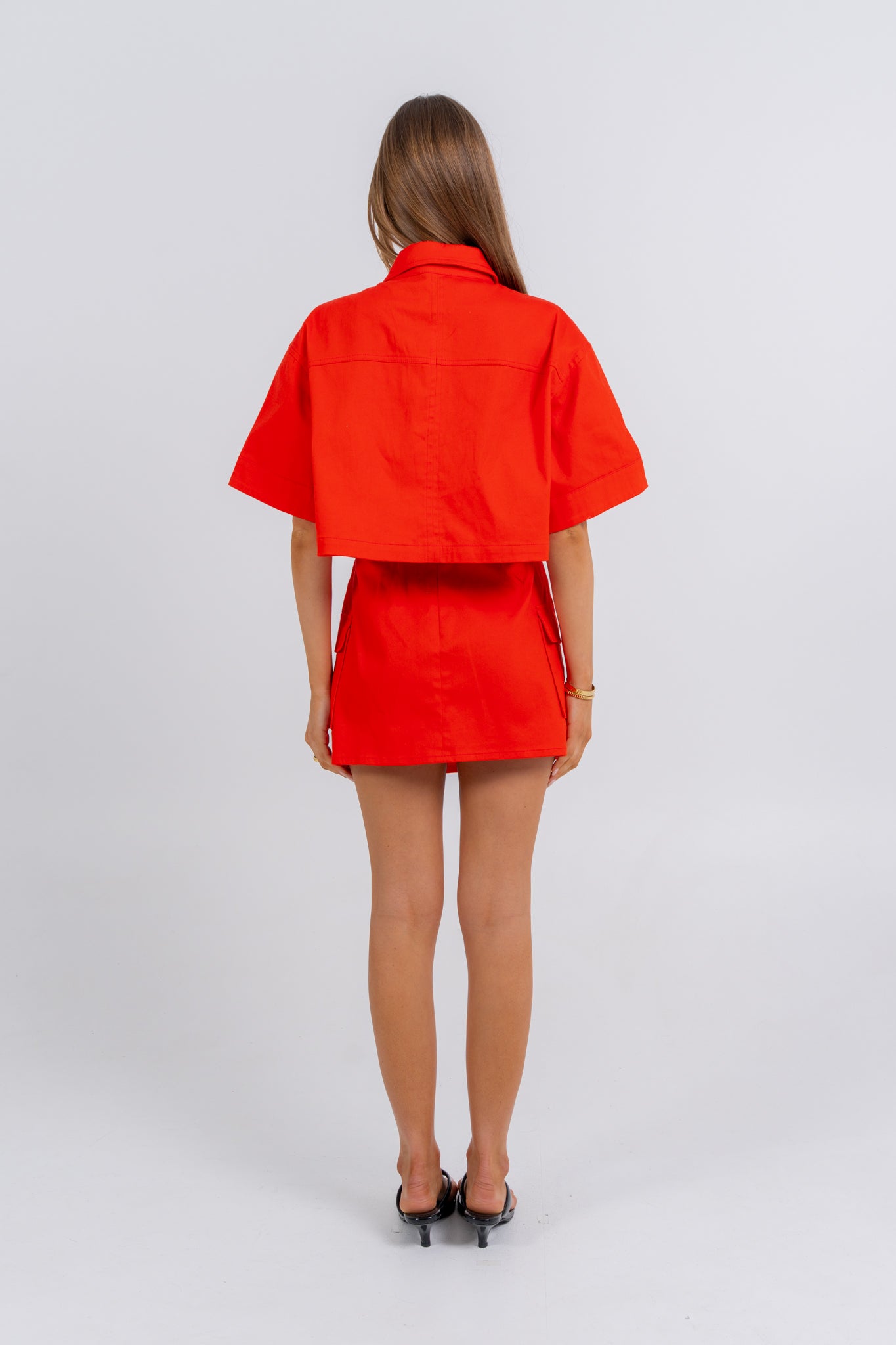 Apella Cropped Shirt Red