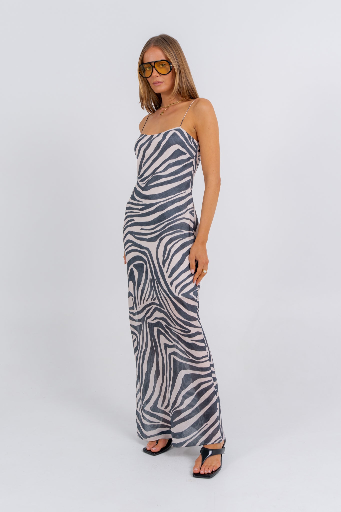 Venetian Maxi Dress Zebra Print