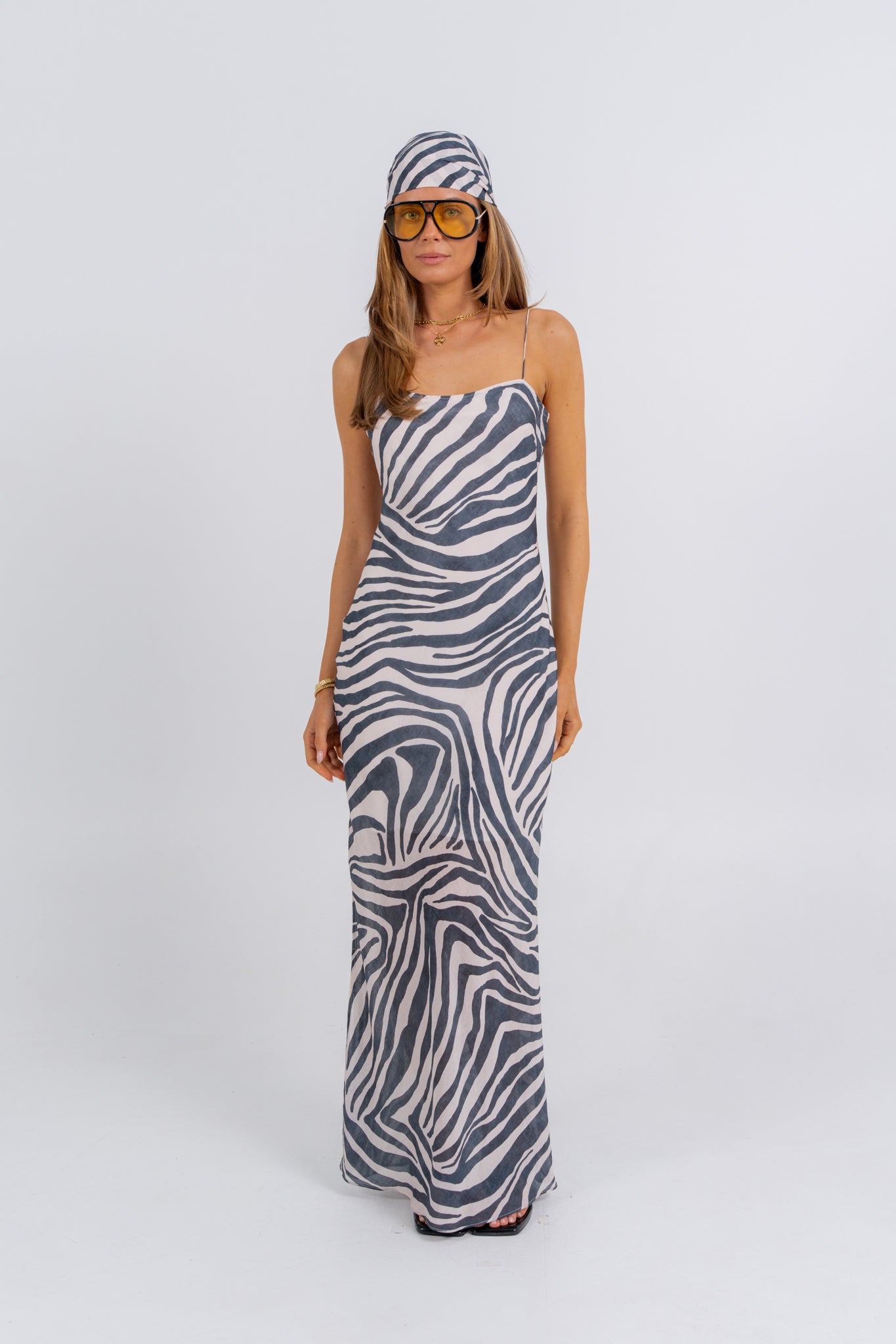 Farra Head Scarf Zebra Print