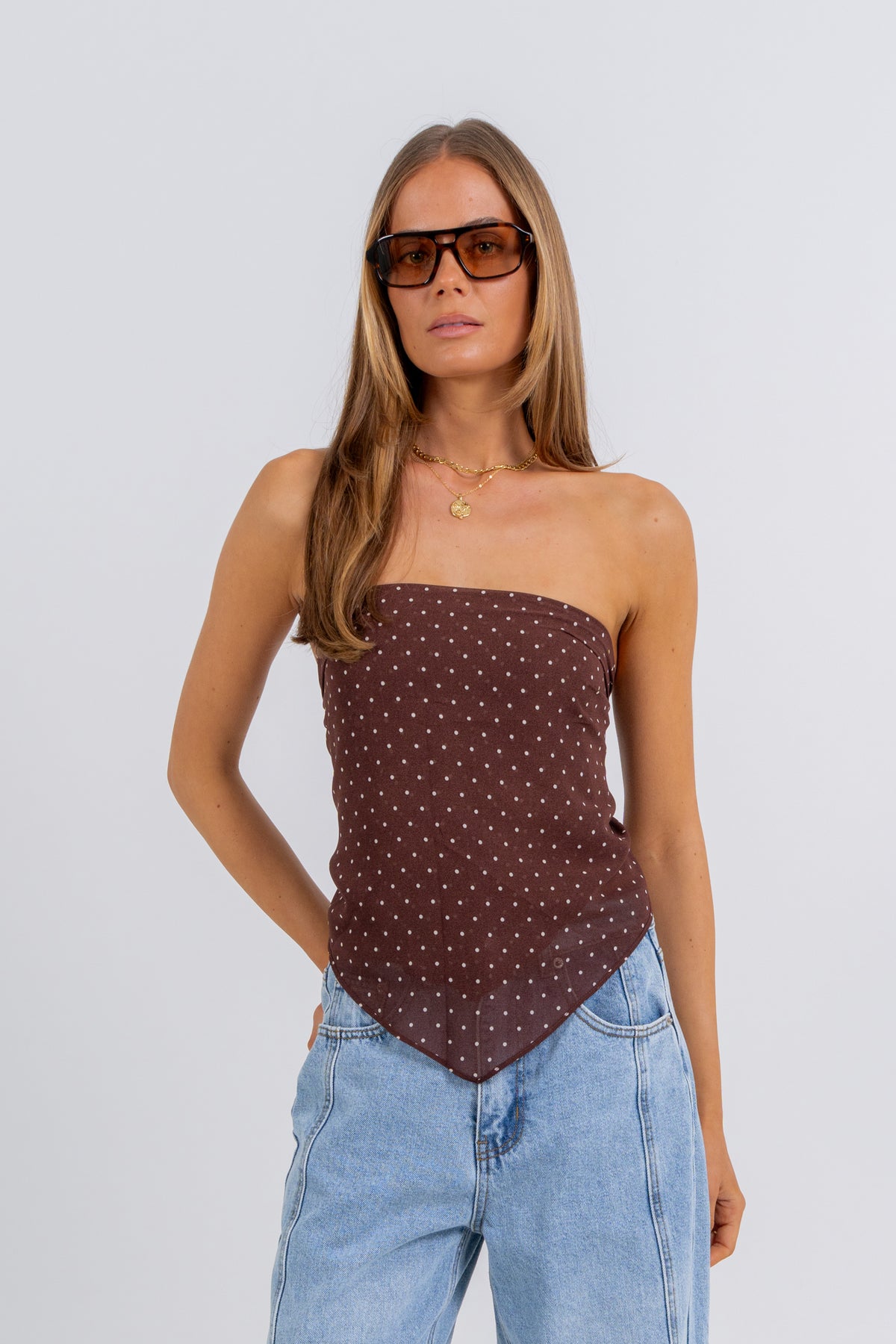 Mimi Scarf Top Polka Dot