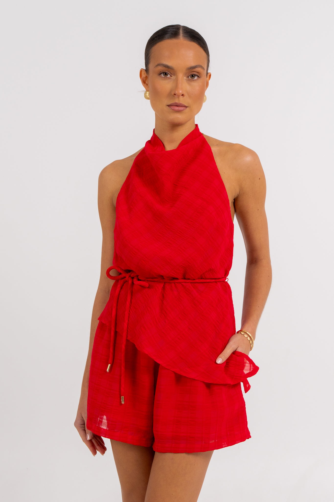 Uniah Halter Top Red